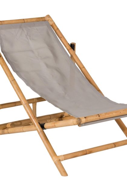 Cane loungestol med dyna - trä/natur