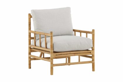 Cane brun/vit utefåtölj rotting