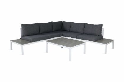 Odense loungegrupp utomhus med dynor - vit