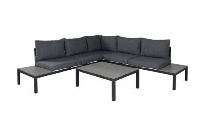 Odense loungegrupp utomhus med dynor - svart
