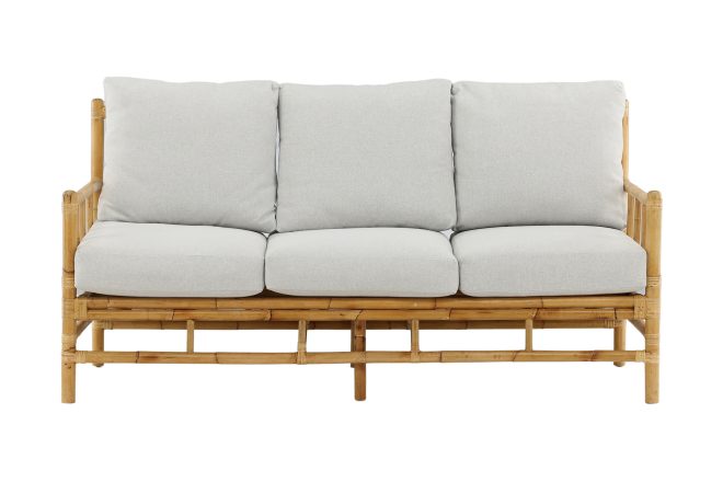 Cane utesoffa 3-sits - brun/vit
