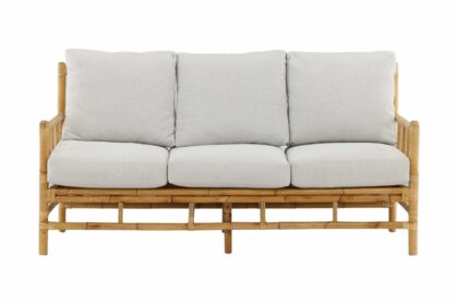 Cane utesoffa 3-sits - brun/vit