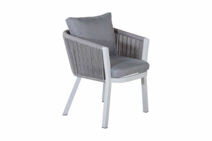 Virya matstol utomhus med dyna - vit/grå