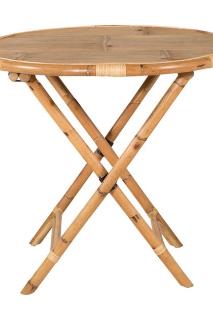 Cane cafébord rund 80 cm - brun