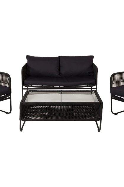 Utah loungegrupp 4-sits - svart