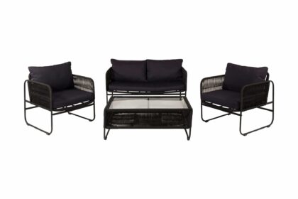 Utah loungegrupp 4-sits - svart