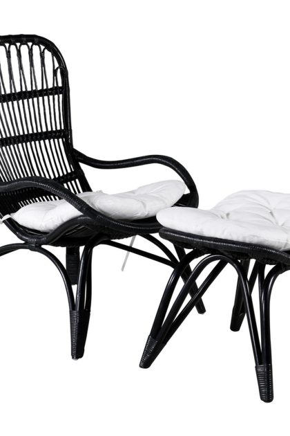 Ella utefåtölj svart med dyna - venture home