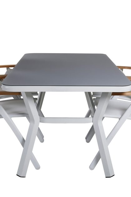 Virya matgrupp utomhus 160cm + 4 panama positionsstolar - svart