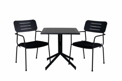 Way matgrupp utomhus 70cm + 2 nicke matstolar - svart