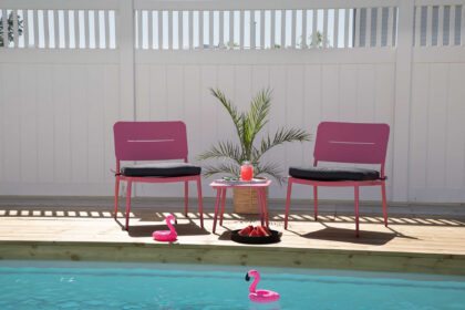 Lina caféset + 2 lina loungestolar med dynor - rosa