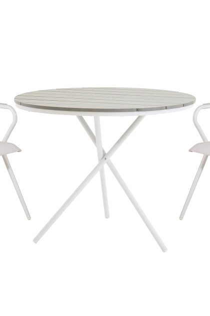 Parma matgrupp utomhus rund Ø90cm + 2 alina matstolar - svart