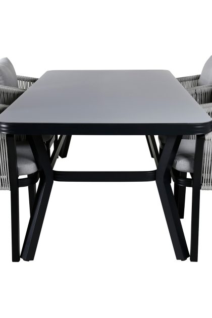 Virya matgrupp 200cm + 6 matstolar - svart