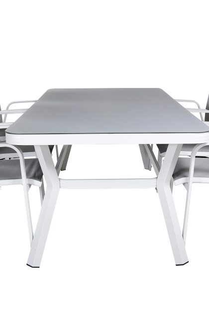 Virya matgrupp utomhus 200cm + 6 copacabana reclinerstolar - svart