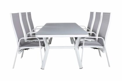 Virya matgrupp utomhus 200cm + 6 copacabana reclinerstolar - svart