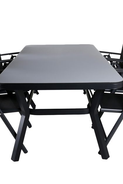 Virya matgrupp utomhus 200cm + 6 break positionsstolar - brun/vit