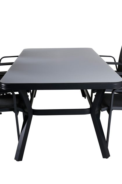 Virya matgrupp utomhus 200cm + 6 copacabana reclinerstolar - brun/vit