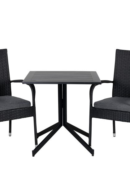 Way matgrupp utomhus 70cm + 2 anna matstolar - brun/vit