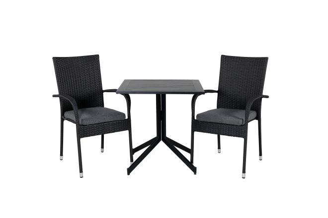 Way matgrupp utomhus 70cm + 2 anna matstolar - brun/vit