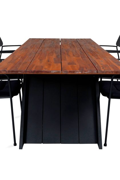 Doory matgrupp utomhus 250cm + 6 nicke matstolar - brun/vit