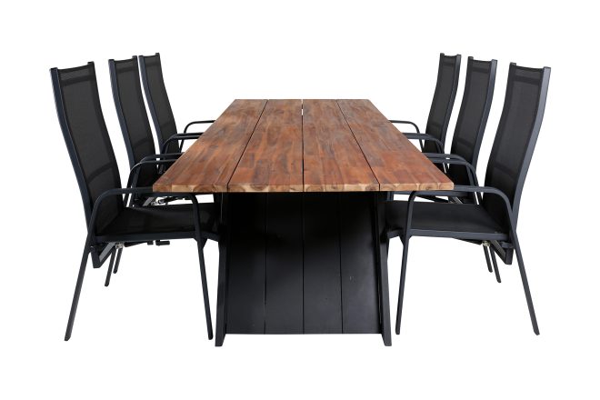 Doory matgrupp utomhus 250cm + 6 copacabana reclinerstolar - vit