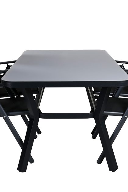 Virya matgrupp utomhus 160cm + 4 break positionsstolar - vit