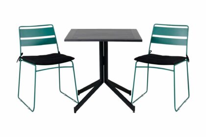 Way matgrupp utomhus 70cm + 2 lina matstolar - vit