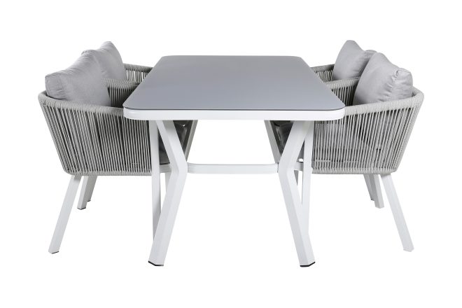 Virya matgrupp utomhus 160cm + 4 matstolar - svart/natur