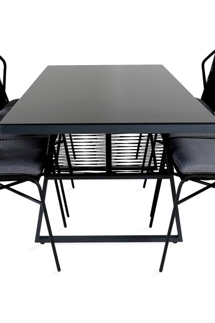 Dallas matgrupp utomhus 193cm + 6 julian matstolar - svart