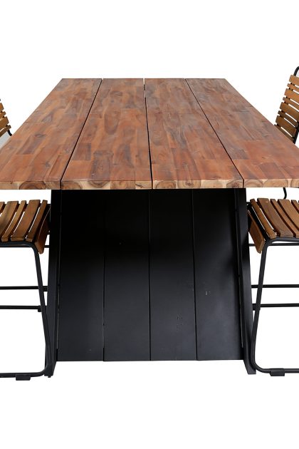 Doory matgrupp utomhus 250cm + 6 bois matstolar - svart/grå