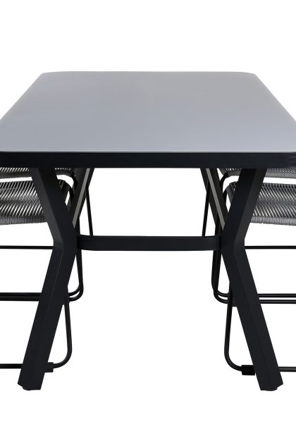 Virya matgrupp utomhus 160cm + 4 lindos matstolar - brun/vit