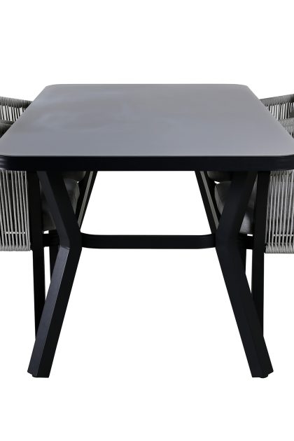 Virya matgrupp utomhus 160cm + 4 matstolar - svart/natur