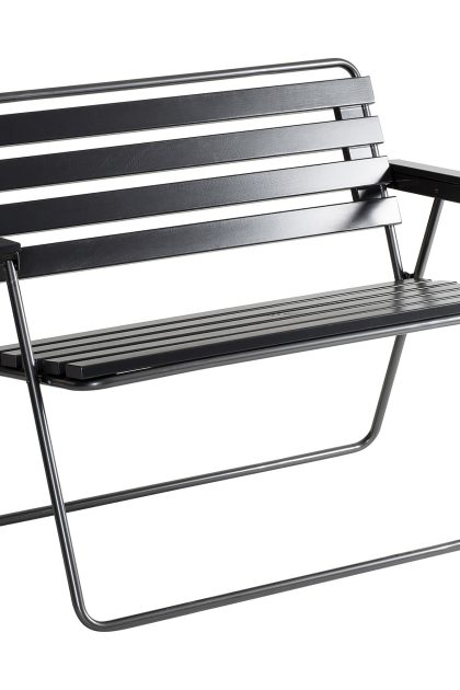 2-sits bänk utomhus retro 322 svart/grå - varax