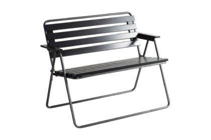 2-sits bänk utomhus retro 322 svart/grå - varax