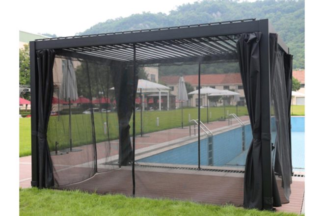 Myggnät till paviljong mirador 300x300 cm 4 st svart -