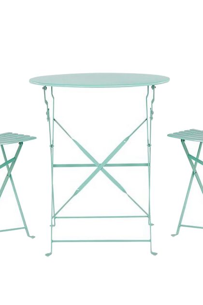 Balkongset alatri 60 cm + 2 utestolar - mintgrön