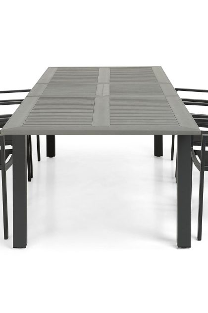 Matgrupp utomhus monaco 220-280 + 6 sierra stapelstol - svart|svart