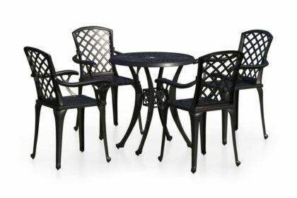 Caféset 5 delar gjuten aluminium svart - svart