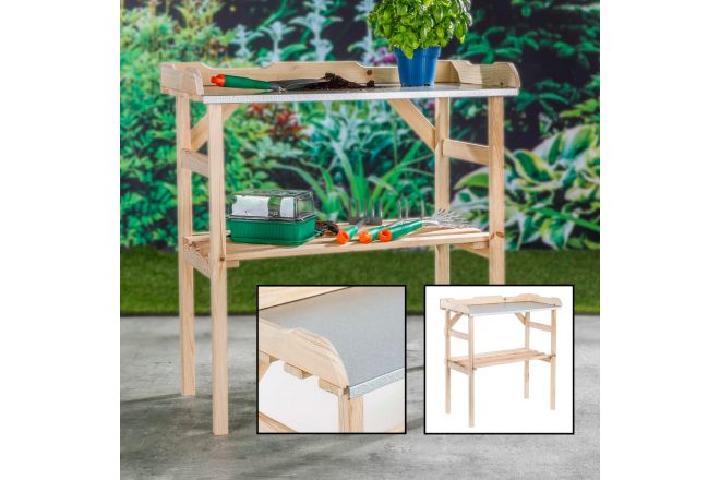 Hi planteringsbord trä 82x38x78 cm - beige