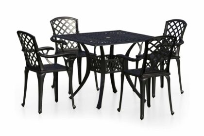 Caféset 5 delar gjuten aluminium svart - svart