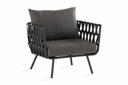 Svartgrå utefåtölj sandina