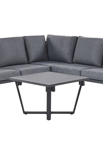 Trädgårdsmöbelset 5-sits mörkgrå vizzini - svart