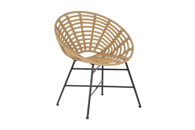 Ljusbrun rottingstol 2-pack acerra - trä/natur