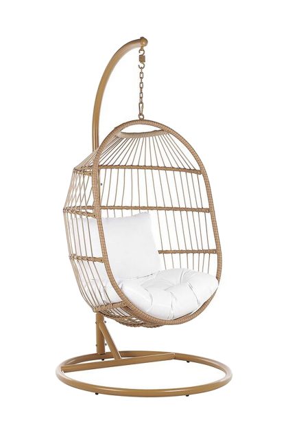 Hängstol utomhus med stativ konstrotting beige alba - trä/natur