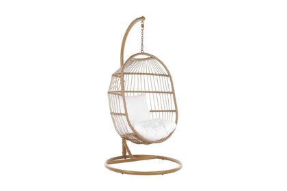 Hängstol utomhus med stativ konstrotting beige alba - trä/natur