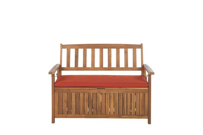 Trädgårdsbänk 120 cm akaciaträ terrakotta sovana - trä/natur