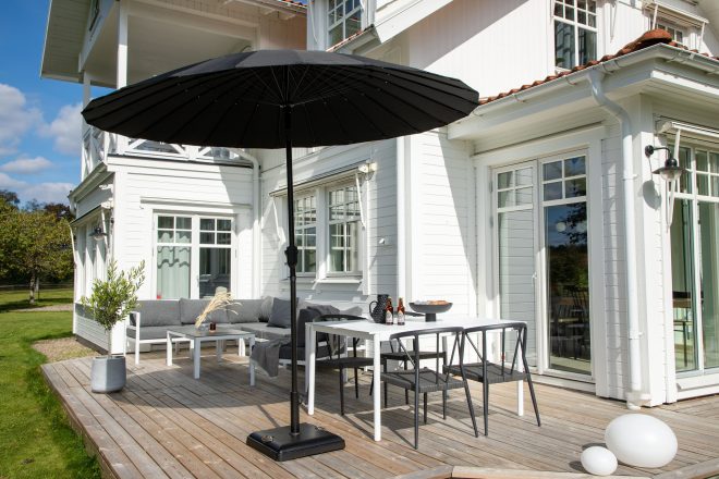 Palmetto parasoll 270 cm - svart