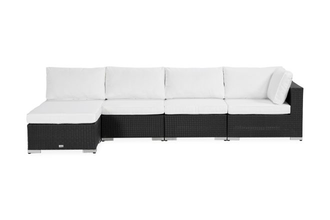 Loungesoffa utomhus utomhus bahamas 5-sits divan/bord - svart