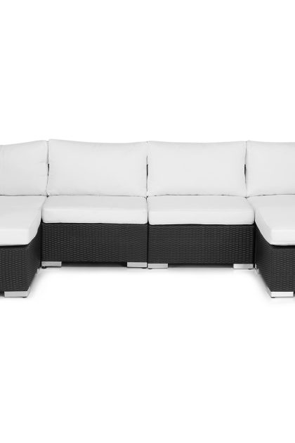 Loungesoffa utomhus utomhus bahamas 6-sits - svart