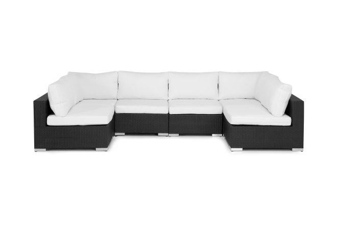 Loungesoffa utomhus utomhus bahamas 6-sits - svart