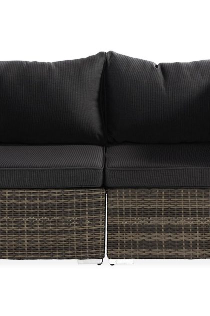 Loungesoffa utomhus utomhus wisconsin premium med armstöd 2-sits - konstrotting/grå